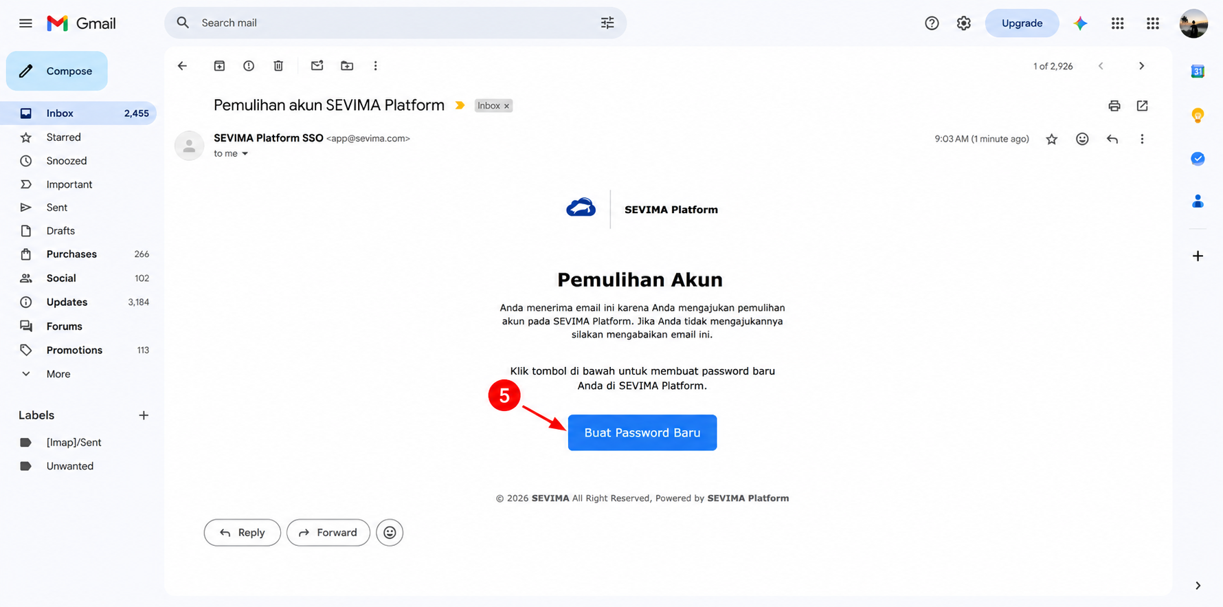 Tombol Buat Password Baru